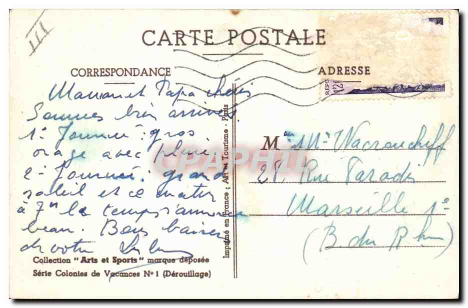 CPA Enfants Derouillage matinal Colonies  — Rückseite