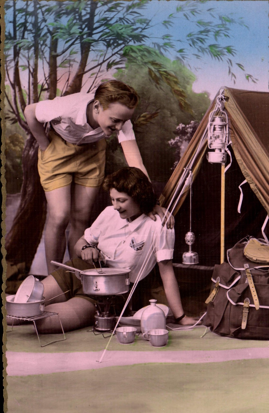 CPA Enfants Camping Colonies 