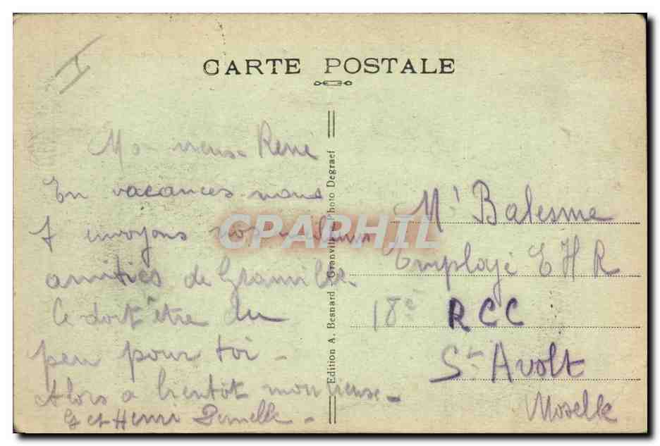 CPA Chateau d'eau Granville Le casino — Reverso