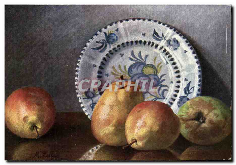 CPA Fantaisie Nature morte Poires