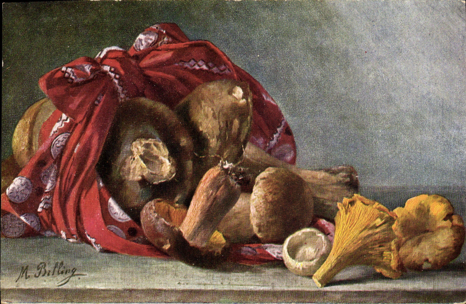 CPA Fantaisie Nature morte Champignons Champignon
