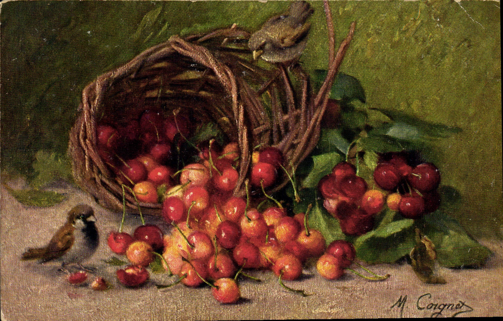 CPA Fantaisie Nature morte Oiseau
