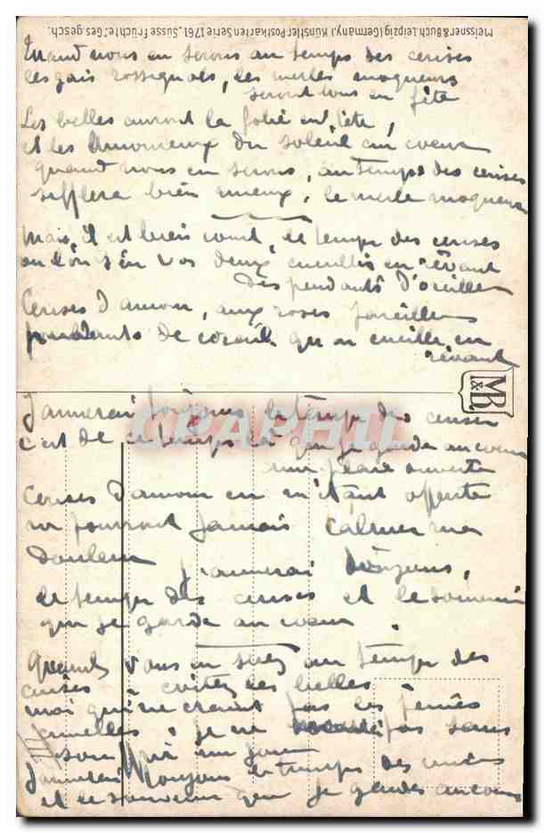 CPA Fantaisie Nature morte Oiseau — Verso