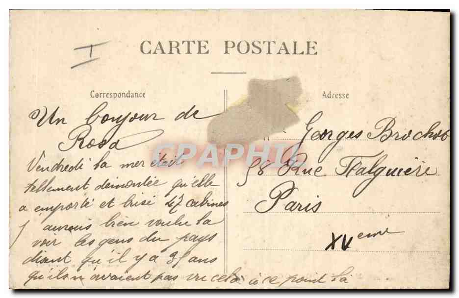 CPA Phare Boulogne sur Mer La vague qui deferle — Rückseite