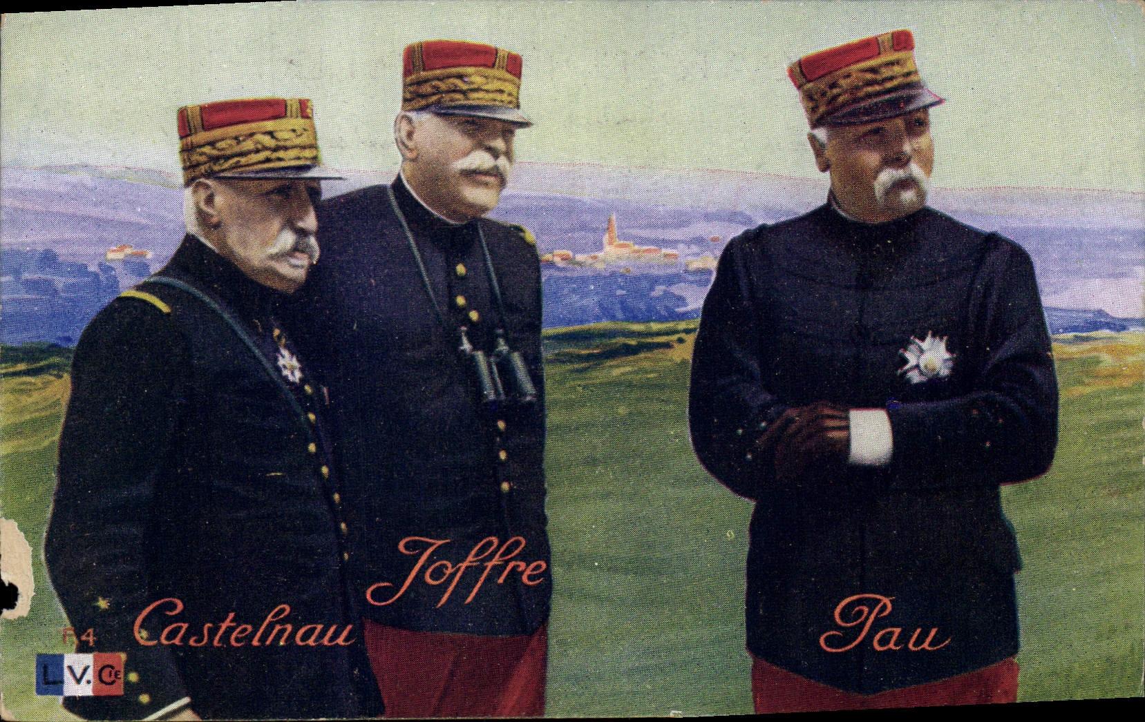 Trois généraux français — Castelnau, Joffre, Pau — éditeur L.V.C. n°64