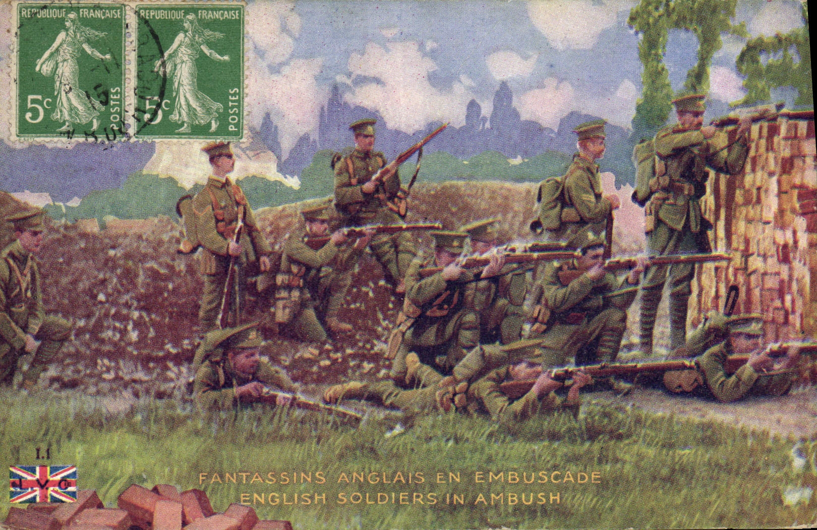 Fantassins anglais en embuscade — English soldiers in ambush — Phoscao