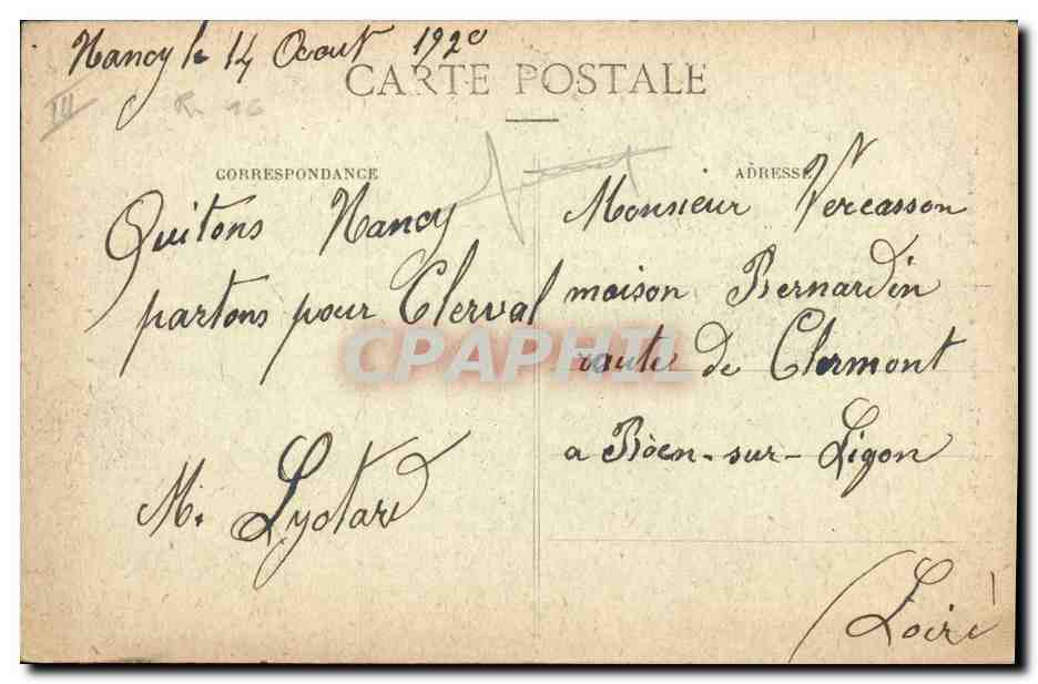 CPA Journaux Journal Nancy Hotel de l'Est Republicain — Verso