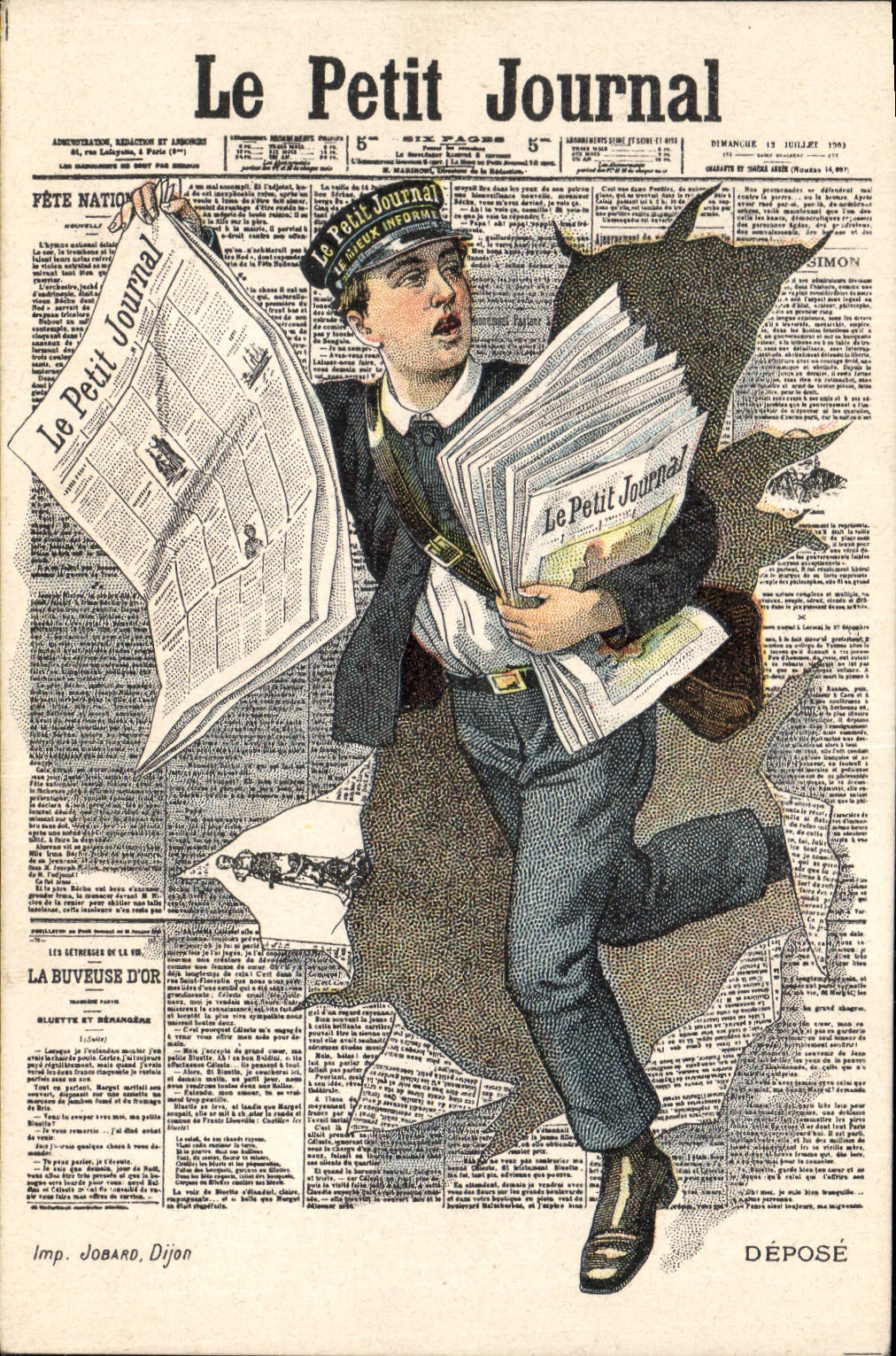 Le Petit Journal — Illustration de la Une du 13 juillet 1903 — Imp. Jobard, Dijon