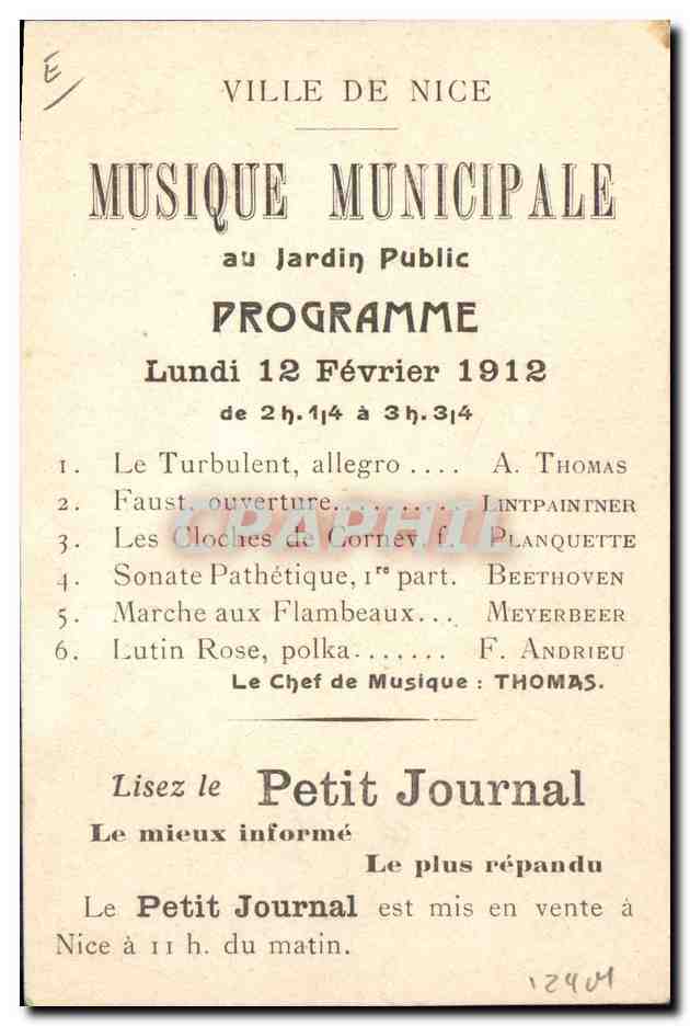 Le Petit Journal — Illustration de la Une du 13 juillet 1903 — Imp. Jobard, Dijon — Verso