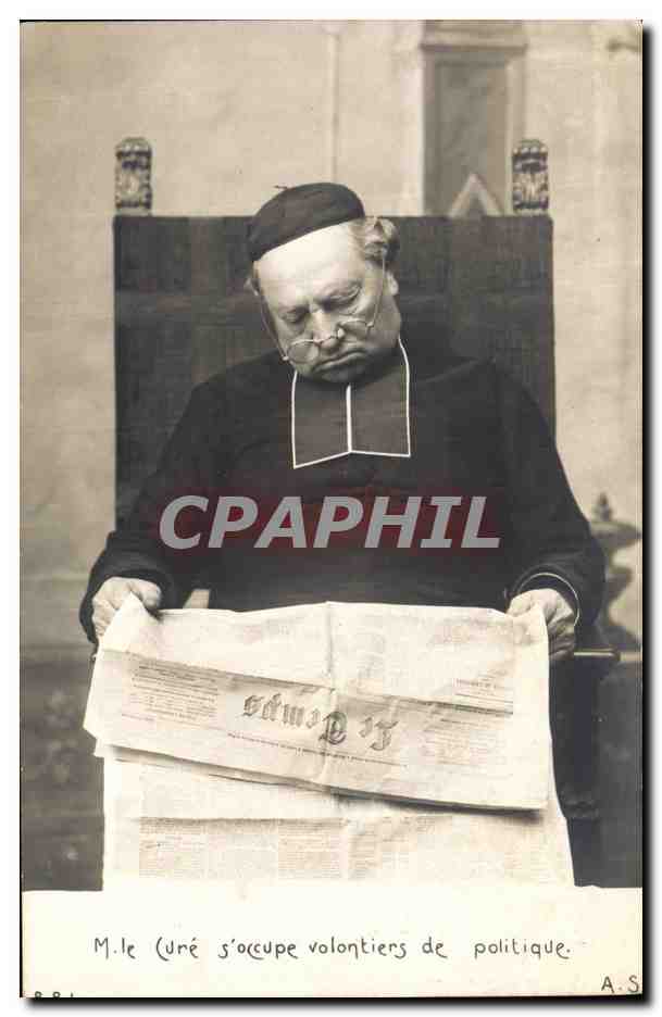 CPA Fantaisie Journaux Journal Le Temps Pretre