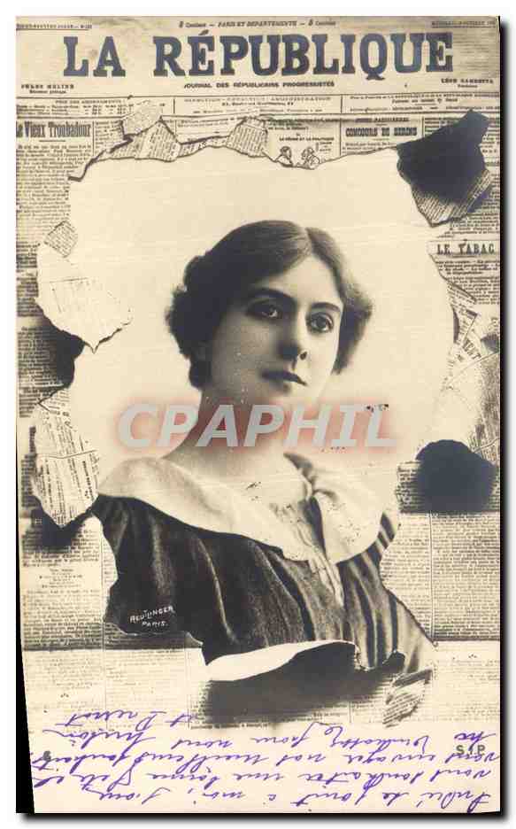 CPA Fantaisie Journaux Journal La Republique Femme