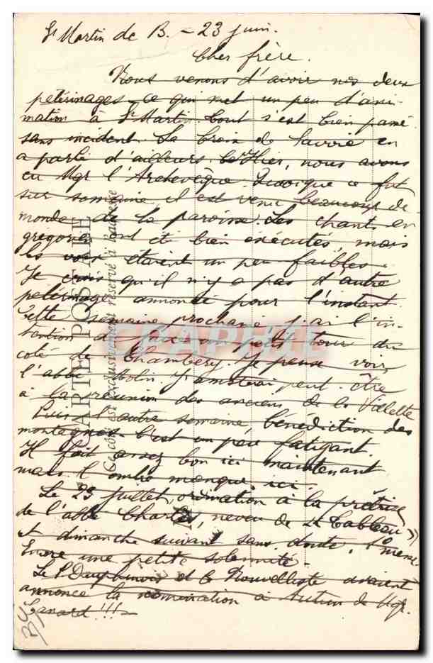 Le Sillon — Salle de Réunion — Imp. Berthaud — Rückseite