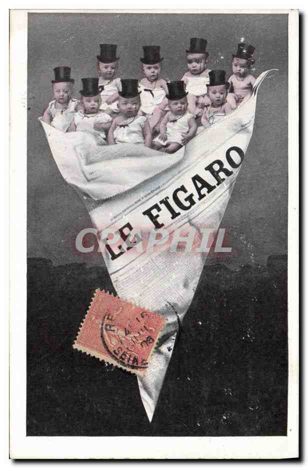 CPA Fantaisie Journaux Journal Le Figaro Enfants Bebes