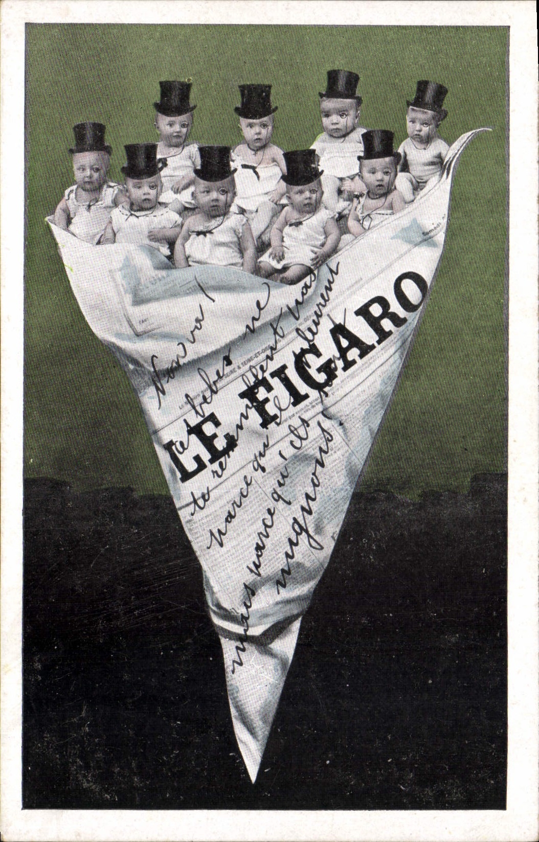 CPA Fantaisie Journaux Journal Le Figaro Enfants Bebes 