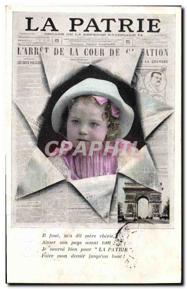 CPA Fantaisie Journaux Journal La Patrie Enfant