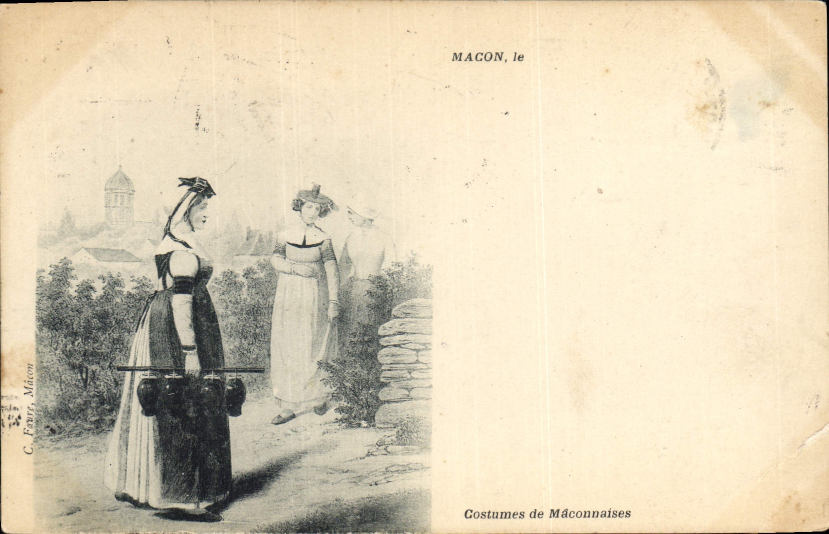CPA Folklore Paysans Macon Costumes de Maconnaises