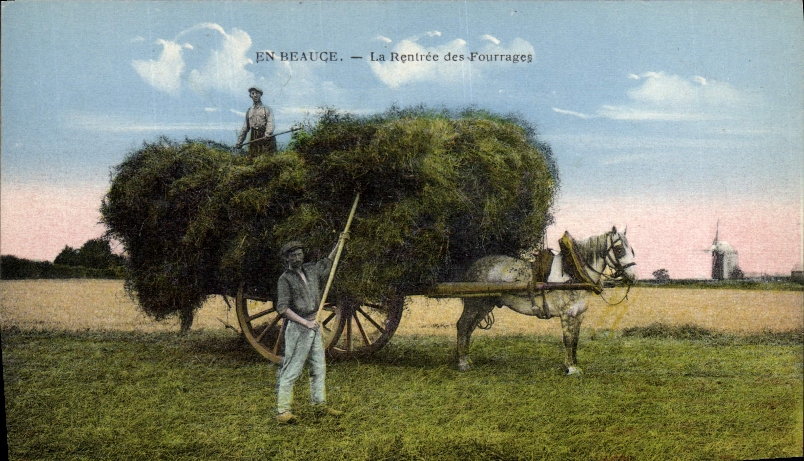 En Beauce — La Rentrée des Fourrages — Éditeur L. Leumann, Cognac