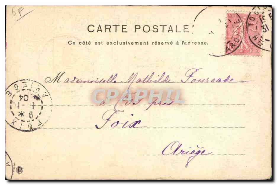 CPA Fantaisie Fleurs Femme  — Verso