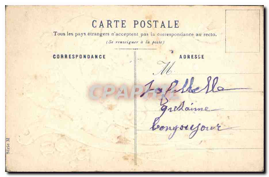 CPA Fantaisie Fleurs  — Verso