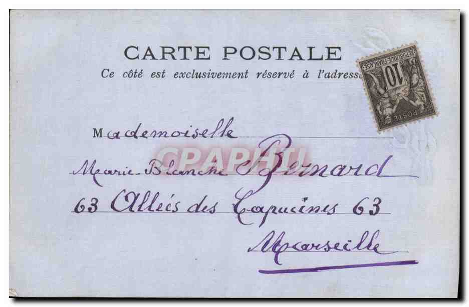 CPA Fantaisie Fleurs (carte toilee) — Rückseite