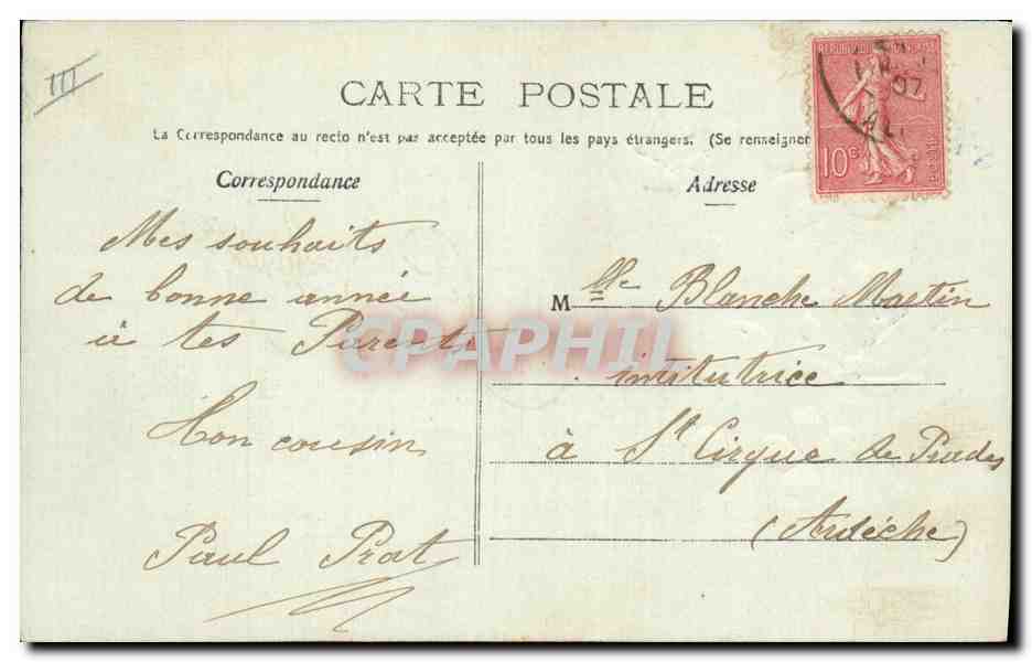 CPA Fantaisie Fleurs  — Verso