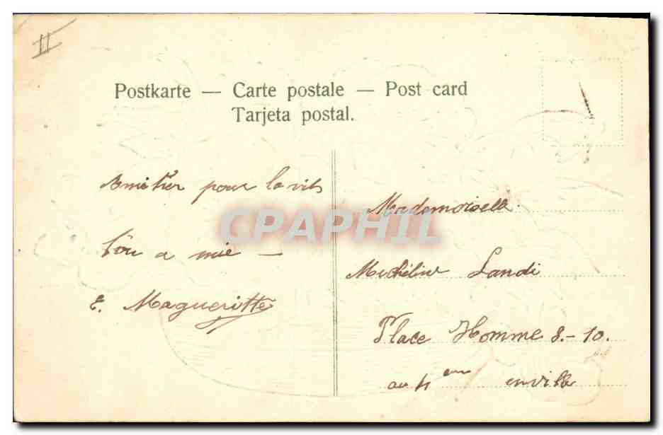CPA Fantaisie Fleurs  — Verso