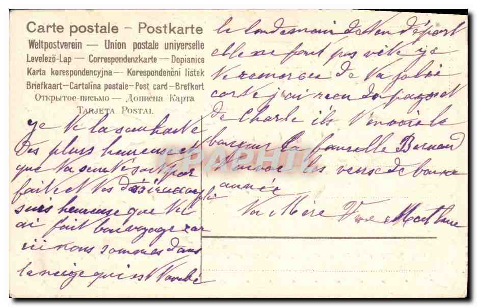 CPA Fantaisie Fleurs Colombes — Rückseite