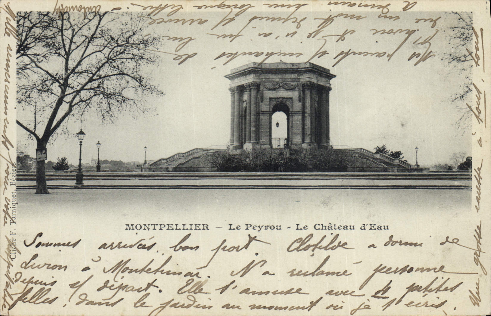 Montpellier — Le Peyrou — Le Château d'Eau — cliché F. Tarniquet, Beziers