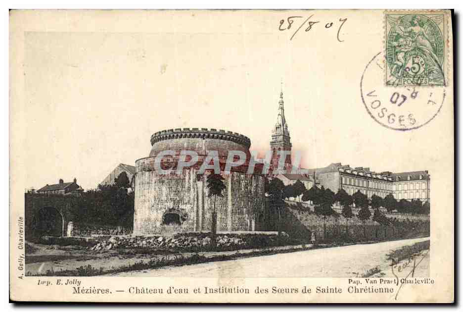 Mézières — Château d'eau et Institution des Sœurs de Sainte Chrétiennne — A. Gelly, Charleville