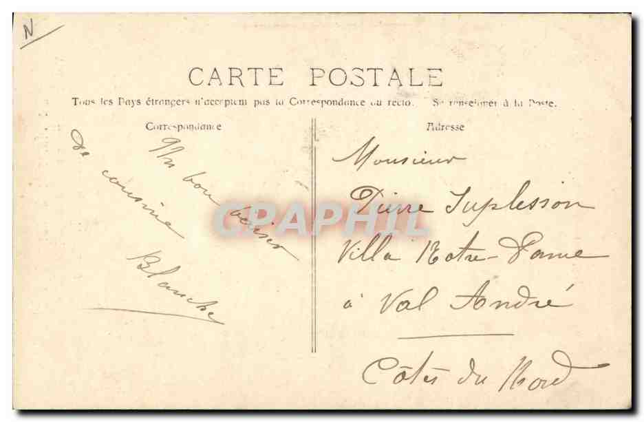 De Marseille à Paris à Pied — Voyage entrepris par 2 unijambistes, délégués du Syndicat des « Estropiés Français » — Rosin François, Président Fondateur ; Carlier Emile, Trésorier — Verso