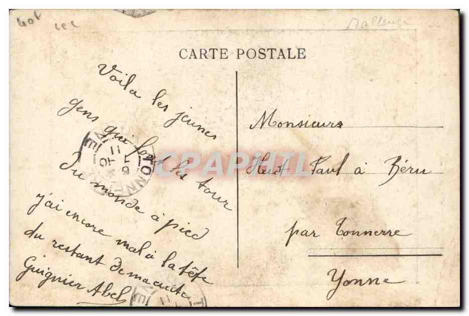 CPA Globe Trotters Globe-Trotters Le Tour du Monde a pie De Graat Saeys — Rückseite