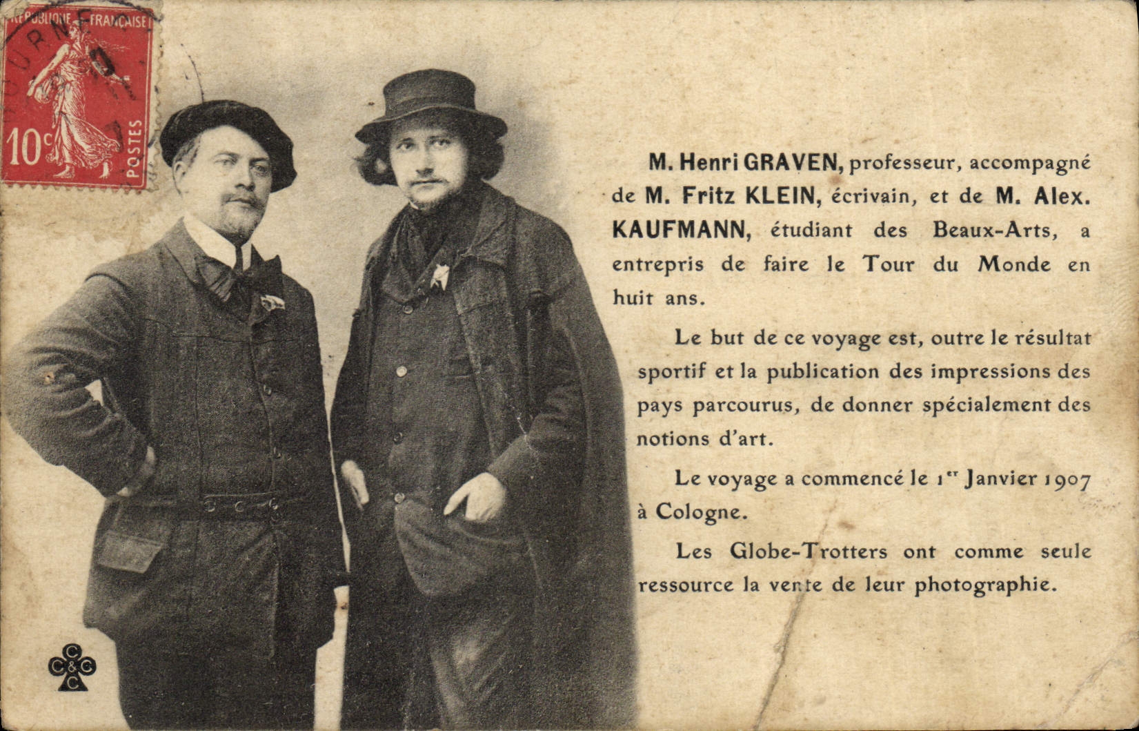 CPA Globe Trotters Globe-Trotters Henri Graven Fritz Klein Tour du Monde