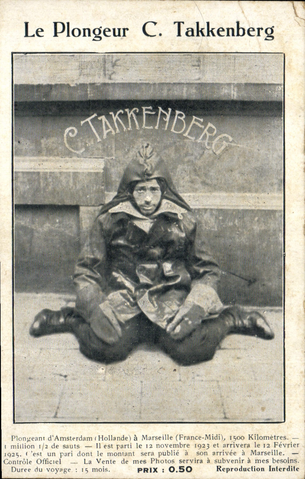 CPA Globe Trotters Globe-Trotters Le plongeur C Takkenberg Amsterdam Marseille