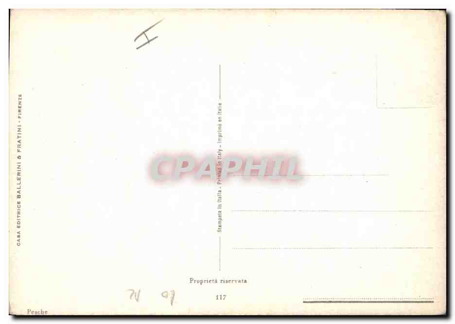 CPA Fantaisie Nature Morte Peches — Verso