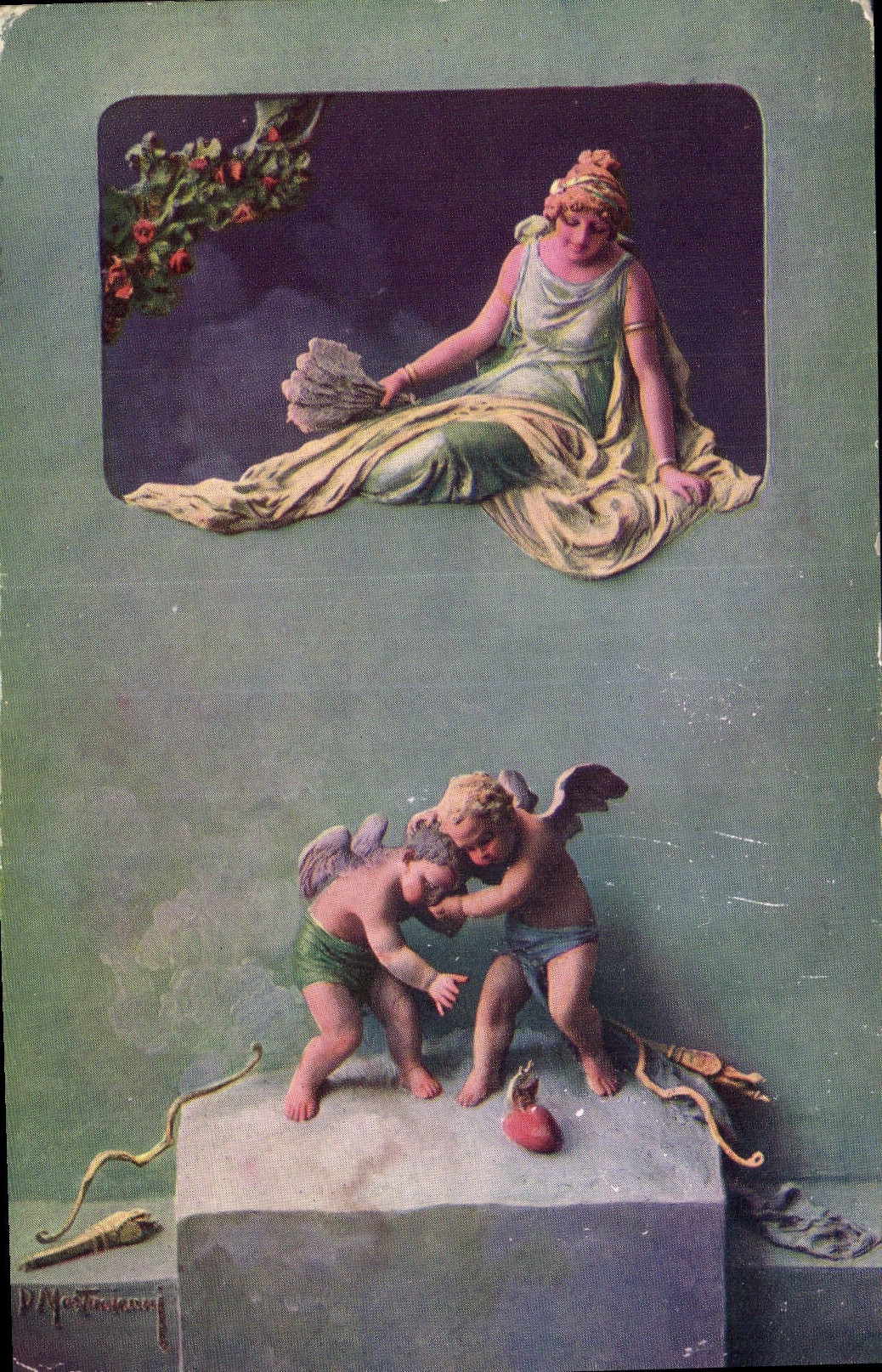 CPA Fantaisie Illustrateur Mastroianni Rivalite