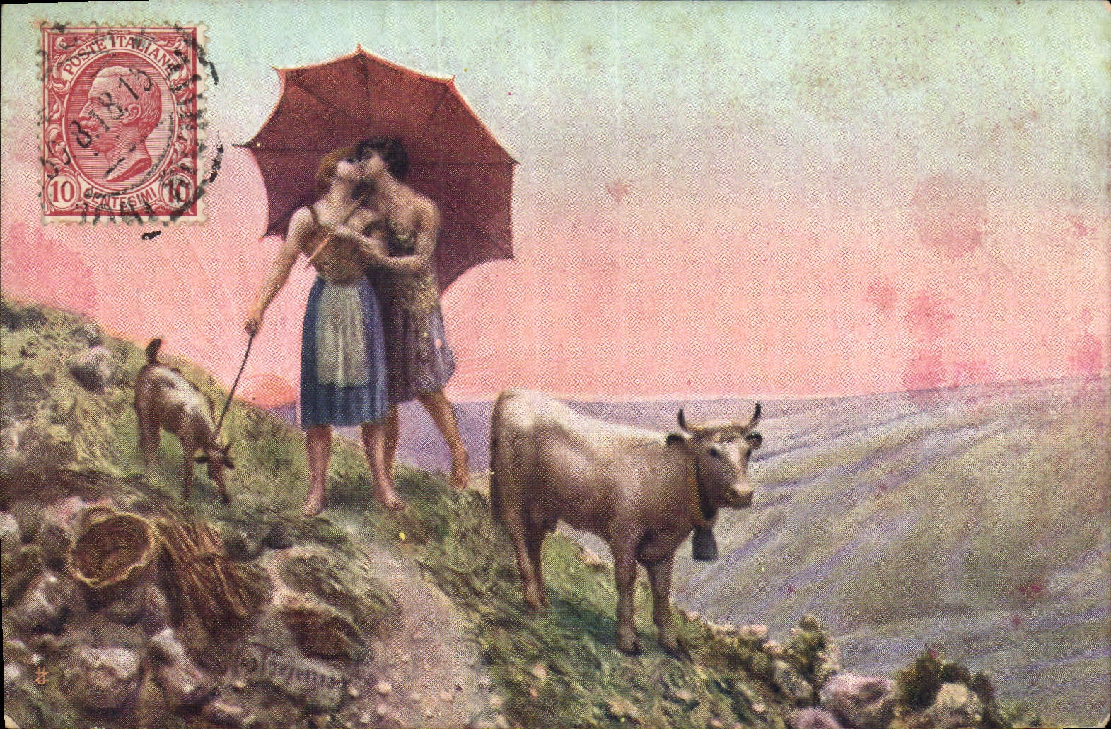 CPA Fantaisie Illustrateur Mastroianni Baiser matinal