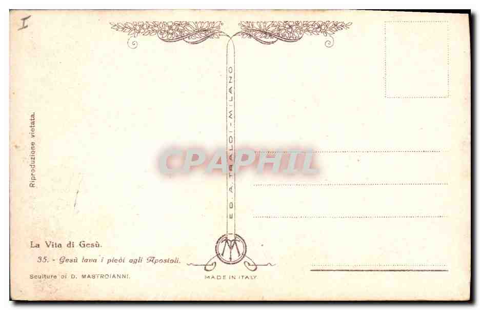 CPA Fantaisie Illustrateur Mastroianni La Vita di Gesu  — Verso