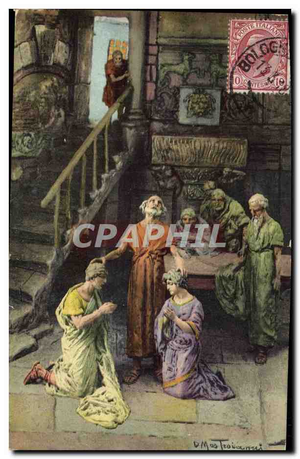 CPA Fantaisie Illustrateur Mastroianni Pierre dans sa benediction