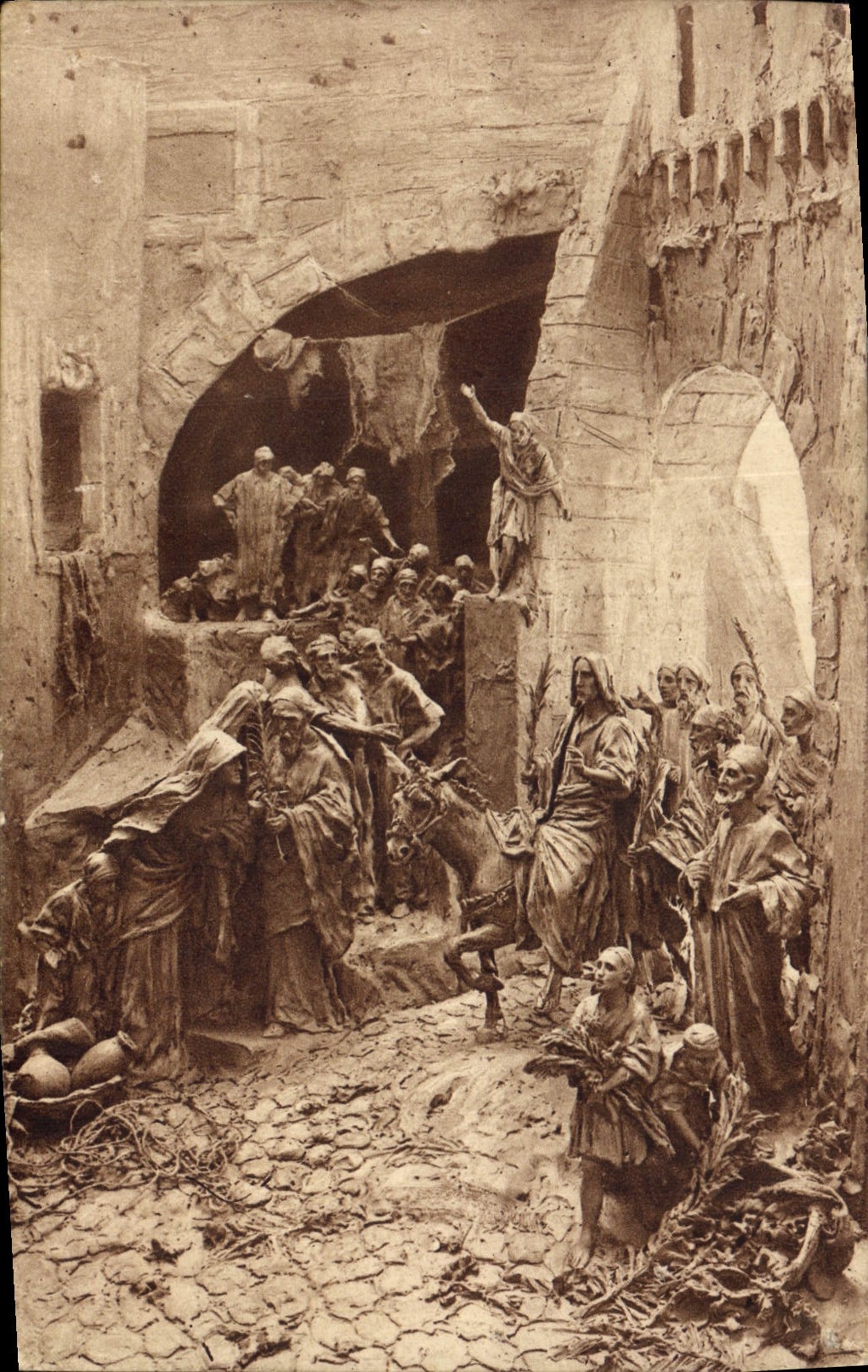 CPA Fantaisie Illustrateur Mastroianni La Vita di Gesu L'ingresso di Gesu in Gerusalemme
