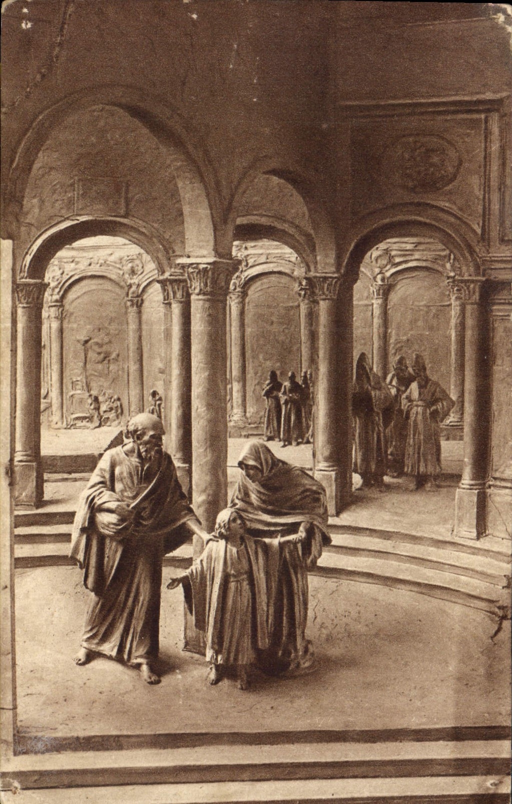 CPA Fantaisie Illustrateur Mastroianni La Vita di Gesu Giuseppe e Maria ritrovano Gesu