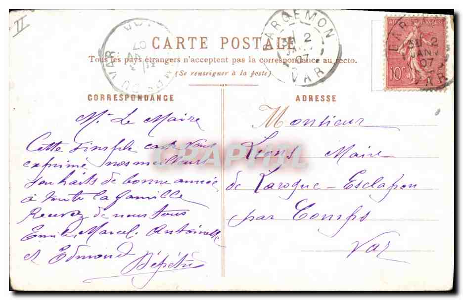 CPA Fantaisie Fleurs Capucines & Clematites — Rückseite