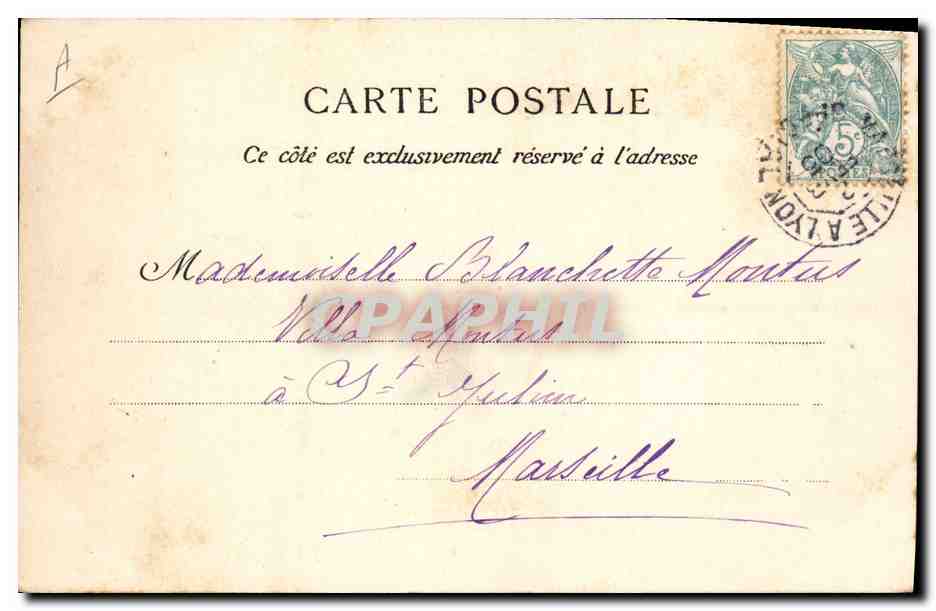 Bouquet de roses — A. Le Loulze — dessin à l'aquarelle — Achterkant