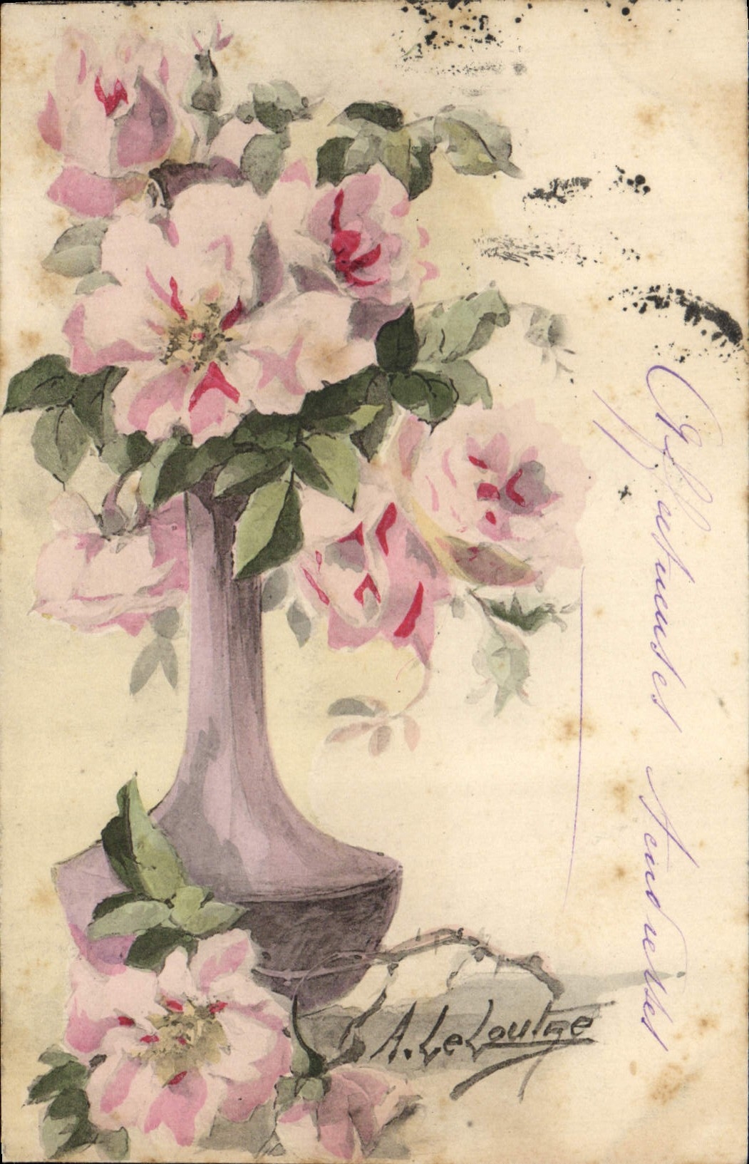 Mazzo di rose — A. Le Loulge — Editore non visibile