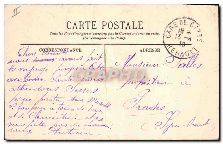 CPA Phare St Louis et la jetee de Frontignac Cette Bateaux — Rückseite