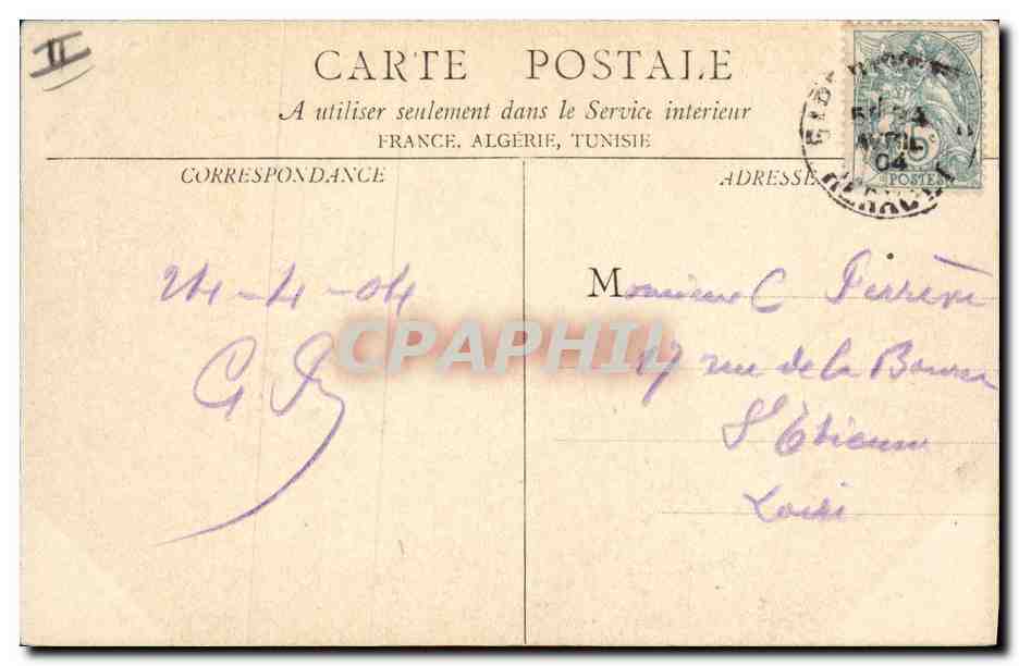 CPA Phare St Louis Cette — Rückseite