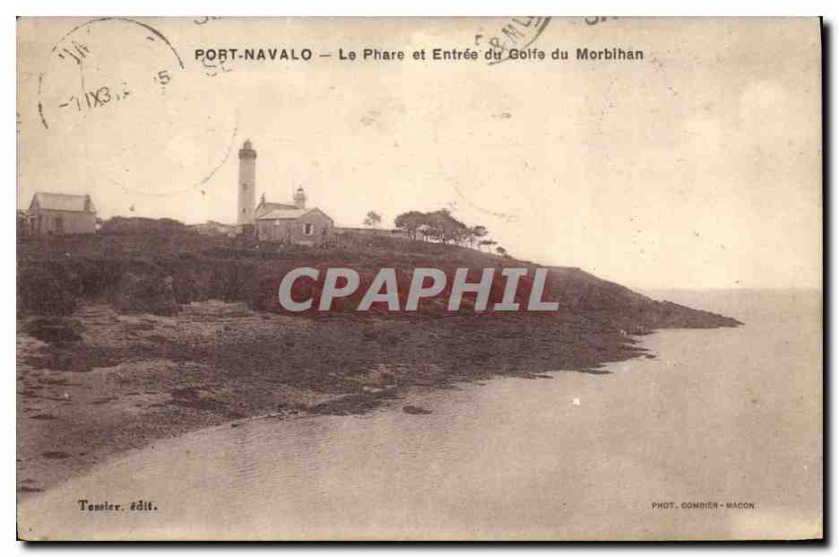 CPA Port Navalo Le Phare et entree du Golfe de Morbihan