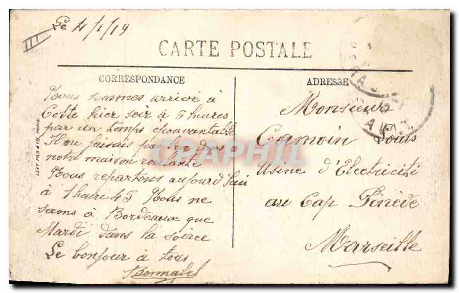 CPA Phare Cette Le phare St louis et la tour d'observation du pilote — Rückseite