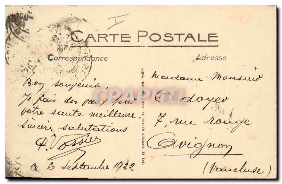 CPA Phare Dieppe Depart du courrier D'Angleterre Bateau — Rückseite