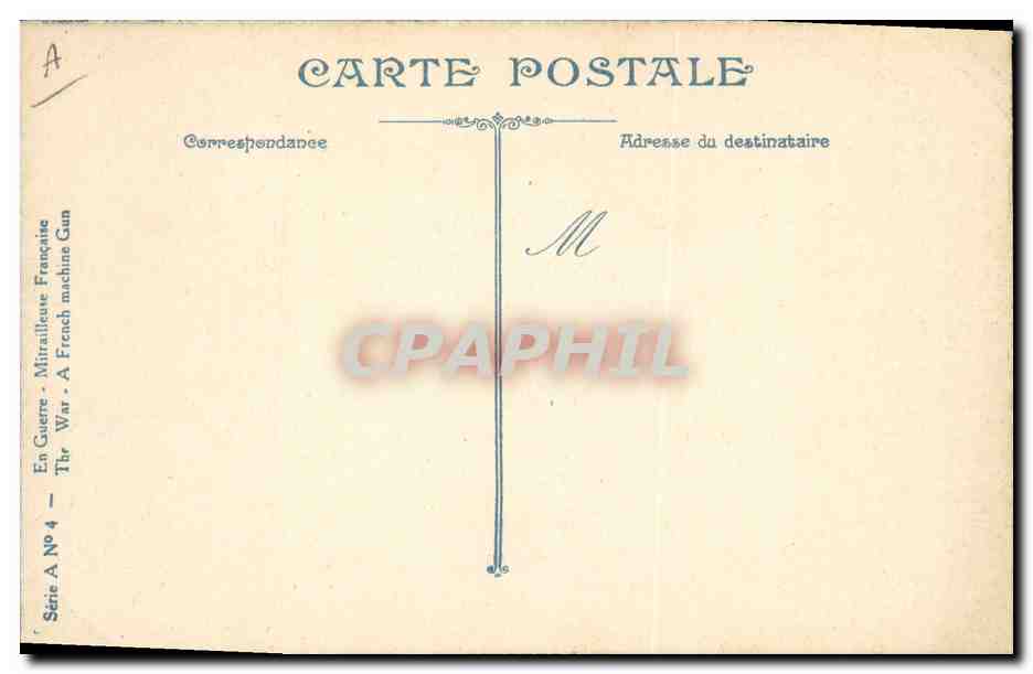 CPA Militaria La mitrailleuse — Rückseite