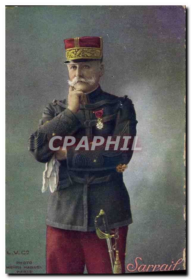 Général Sarrail — portrait en uniforme — Photo Henri Manuel, Paris